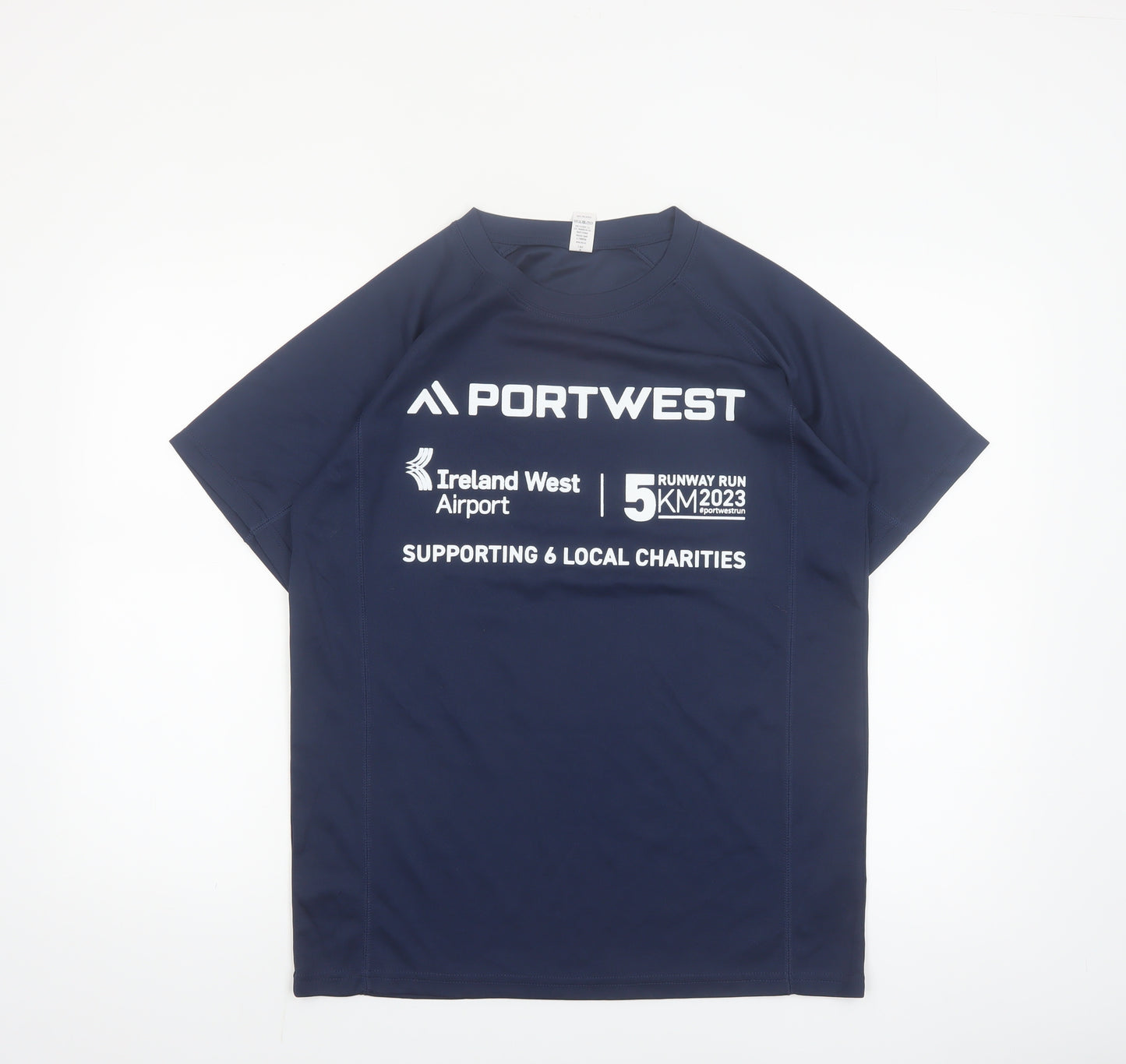 Roly Portwest Men's Navy Polyester Short Sleeve Active T-Shirt M
