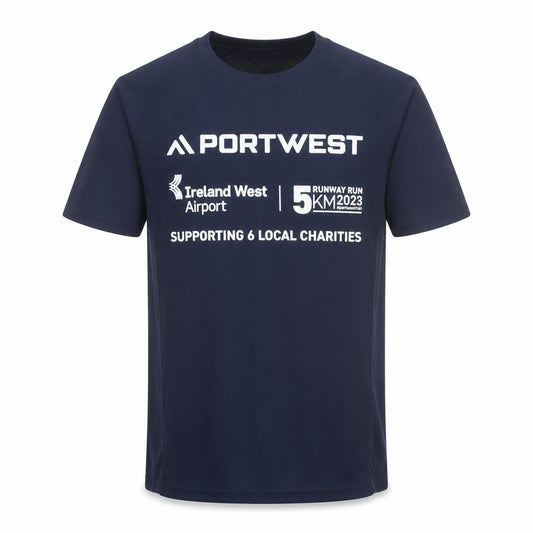 Roly Portwest Men's Navy Polyester Short Sleeve Active T-Shirt M
