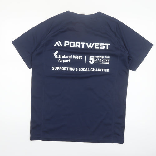 Roly Portwest Men's Navy Polyester Short Sleeve Active T-Shirt M