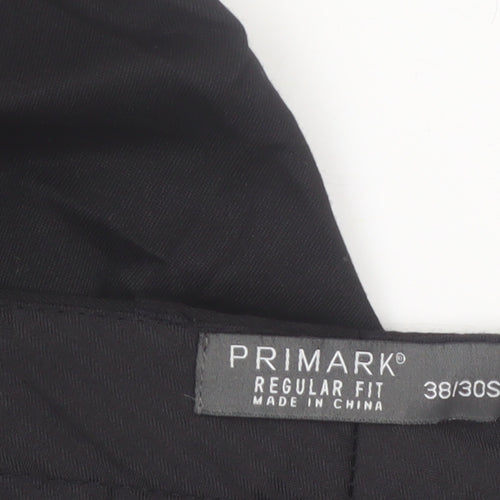 Primark Men’s Black Regular Fit Chino Trousers 38x30