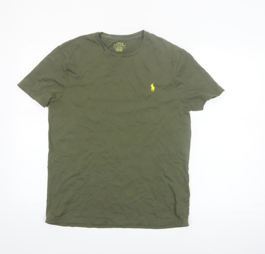 Ralph Lauren Men's Green Slim Fit Cotton Crew Neck T-Shirt M