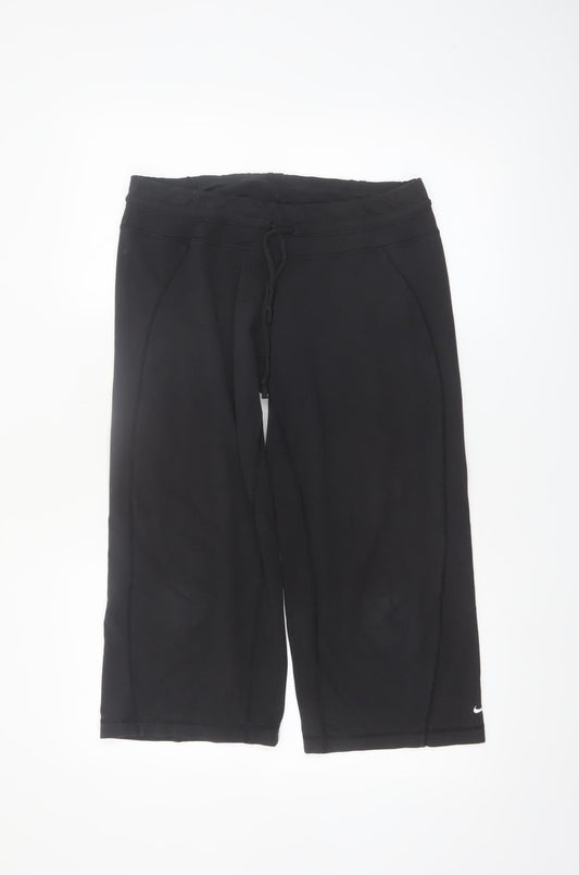 Nike Women Black Capri Activewear Trousers M Moisture Wicking