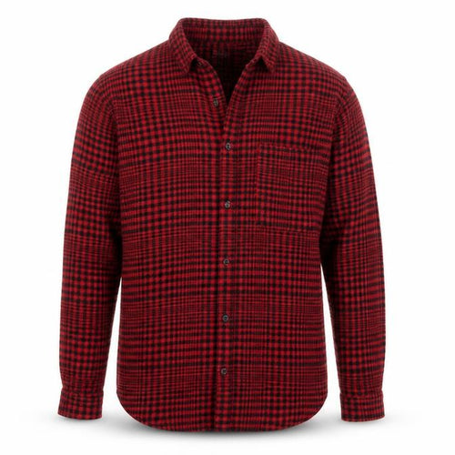 ZARA Men's Red Check Long Sleeve Relaxed Fit Button-Up Shirt Size M
