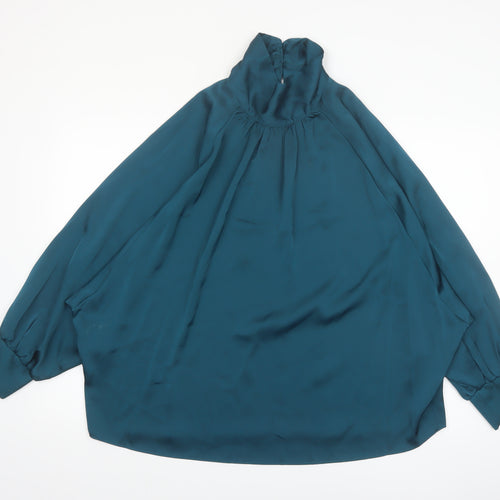Gallery Women’s Teal Green Polyester Blouse UK 14