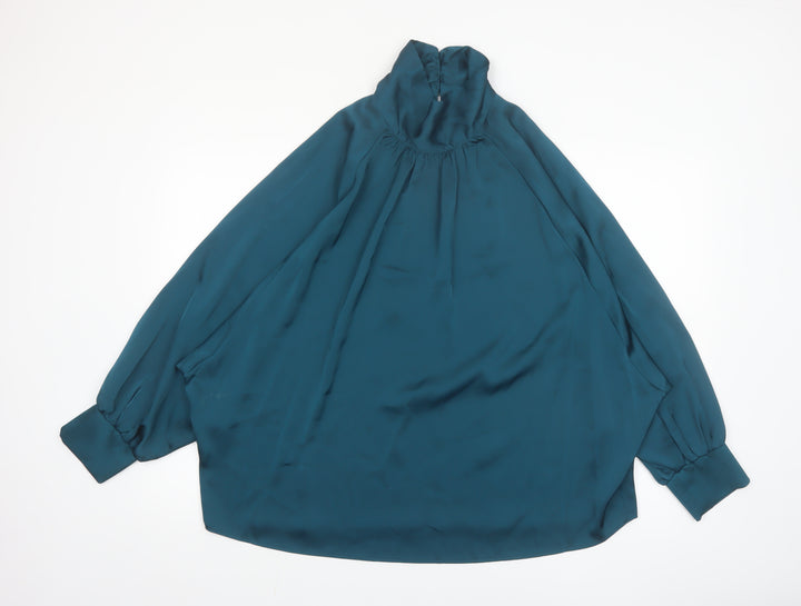 Gallery Women’s Teal Green Polyester Blouse UK 14