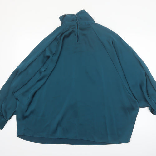 Gallery Women’s Teal Green Polyester Blouse UK 14