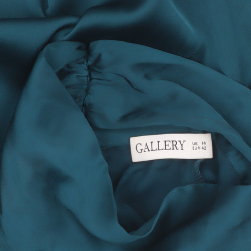 Gallery Women’s Teal Green Polyester Blouse UK 14