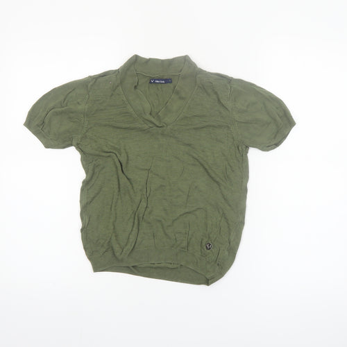 Allen Solly Women’s Green V-Neck Knit Blouse Size S