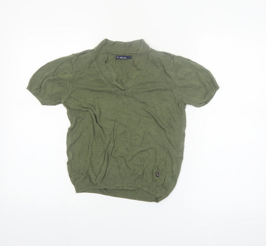 Allen Solly Women’s Green V-Neck Knit Blouse Size S