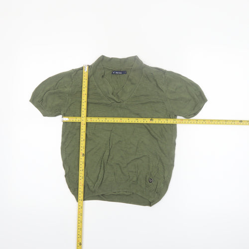 Allen Solly Women’s Green V-Neck Knit Blouse Size S