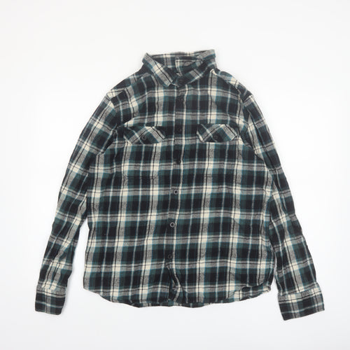 Mountain Warehouse Men's Blue Checked Flannel Button-Up Shirt Size L