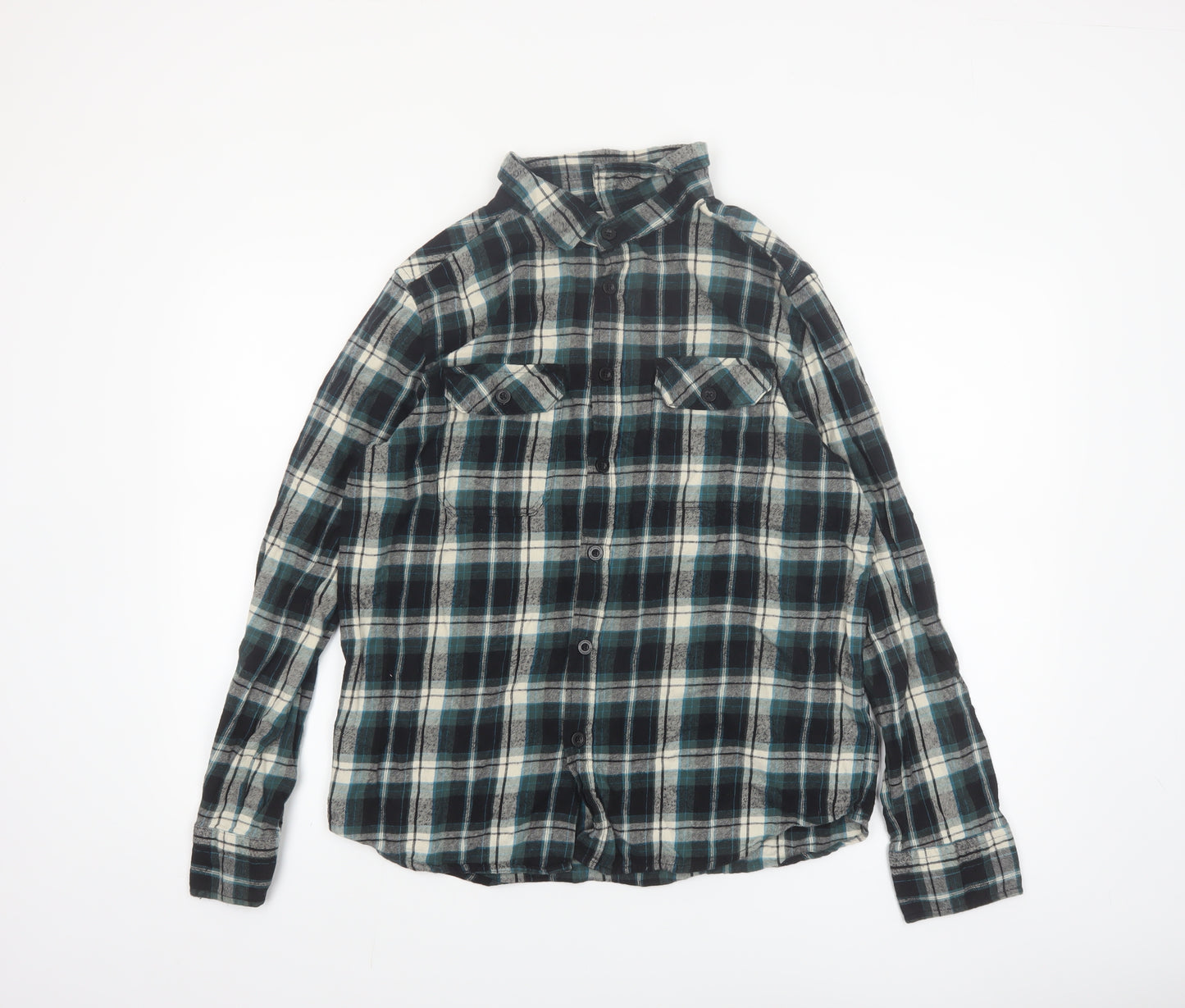 Mountain Warehouse Men's Blue Checked Flannel Button-Up Shirt Size L
