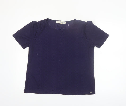 Koala Bay Women's Purple Lace Short Sleeve Blouse Size L