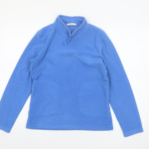 Marks and Spencer Women Azure Blue Pullover Fleece Sweatshirt UK 10