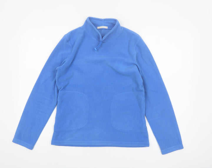 Marks and Spencer Women Azure Blue Pullover Fleece Sweatshirt UK 10