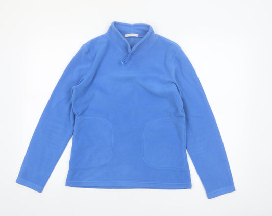 Marks and Spencer Women Azure Blue Pullover Fleece Sweatshirt UK 10
