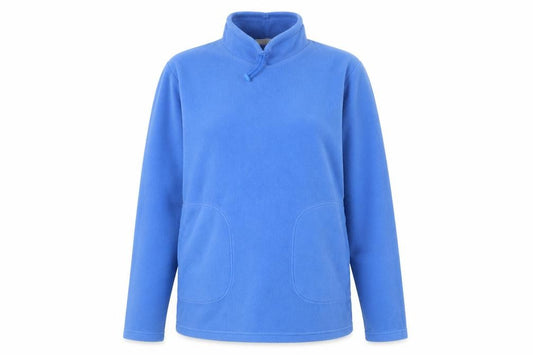 Front view of Marks & Spencer Women Azure Blue Pullover Fleece Sweatshirt UK 10