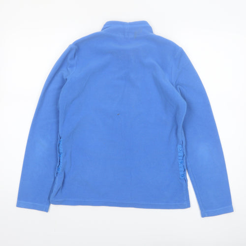Marks and Spencer Women Azure Blue Pullover Fleece Sweatshirt UK 10
