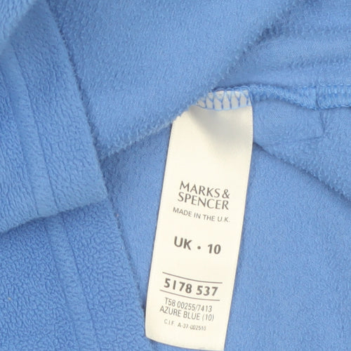 Marks and Spencer Women Azure Blue Pullover Fleece Sweatshirt UK 10