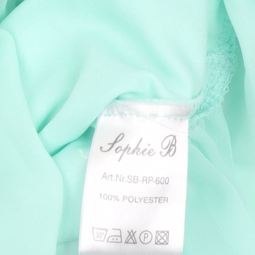 Sophie B Women Green Lace Tunic Blouse Size 14 Sleeveless