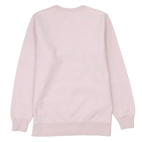Champion Womens Pink Small Pullover Sweatshirt Crew Neck Logo Cotton Blend