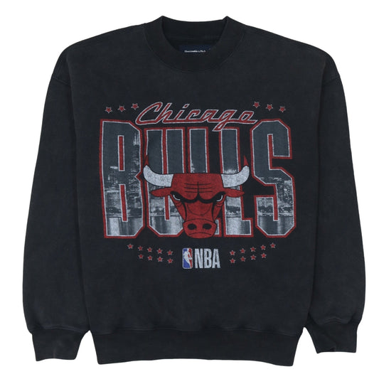 Abercrombie & Fitch Women Black Chicago Bulls Oversized Sweatshirt S