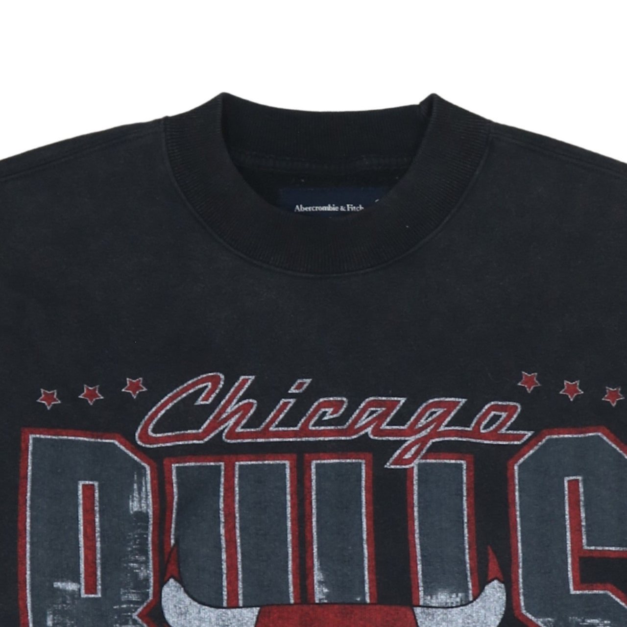 Abercrombie & Fitch Women Black Chicago Bulls Oversized Sweatshirt S