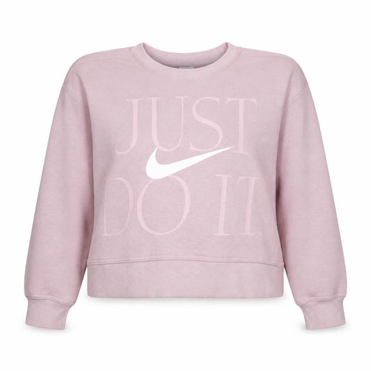 Front view of Nike Women's Pink Dri-Fit Pullover Sweatshirt Small