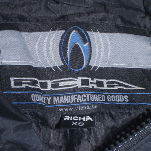 Richa Men's Black XS Waterproof Motorcycle Jacket with Belt