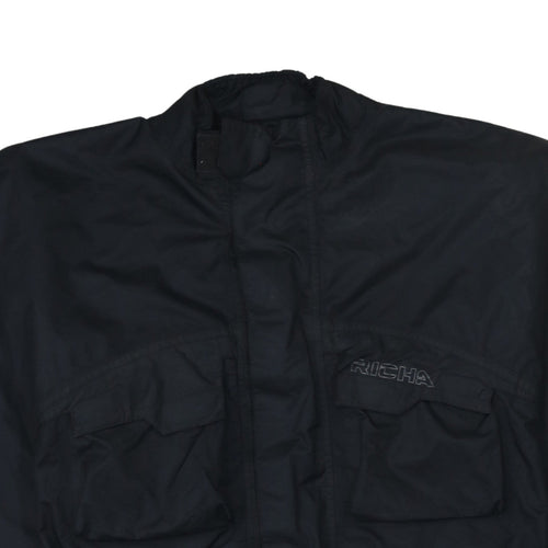 Richa Men's Black XS Waterproof Motorcycle Jacket with Belt