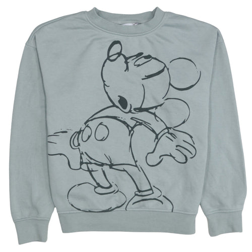 Disney Womens Grey Mickey Mouse Pullover Sweatshirt 2XS