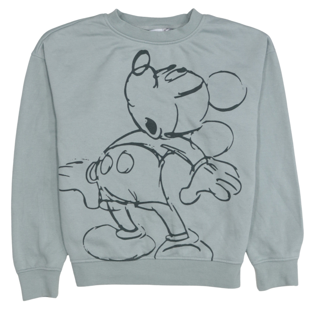 Disney Womens Grey Mickey Mouse Pullover Sweatshirt 2XS