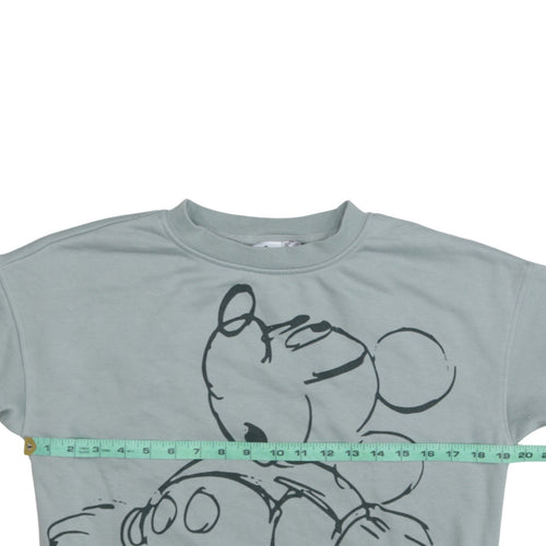 Disney Womens Grey Mickey Mouse Pullover Sweatshirt 2XS