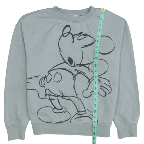 Disney Womens Grey Mickey Mouse Pullover Sweatshirt 2XS