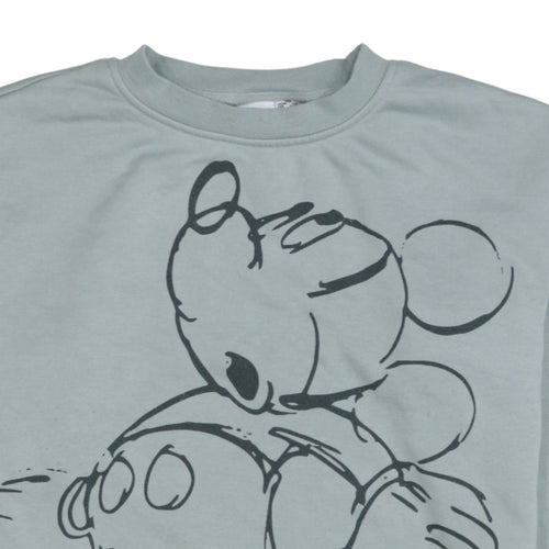 Disney Womens Grey Mickey Mouse Pullover Sweatshirt 2XS