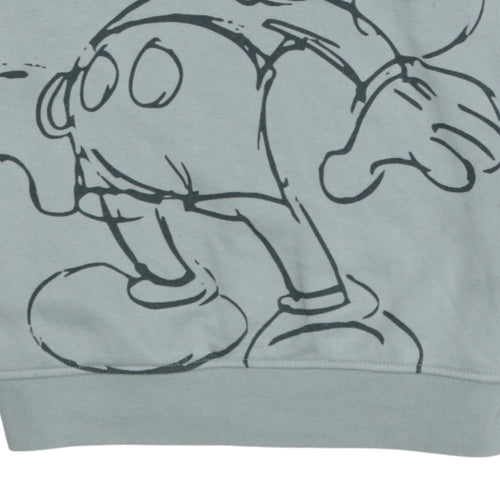 Disney Womens Grey Mickey Mouse Pullover Sweatshirt 2XS