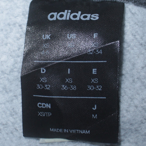 Adidas Womens Grey Orange Crew Neck Pullover Sweatshirt XS