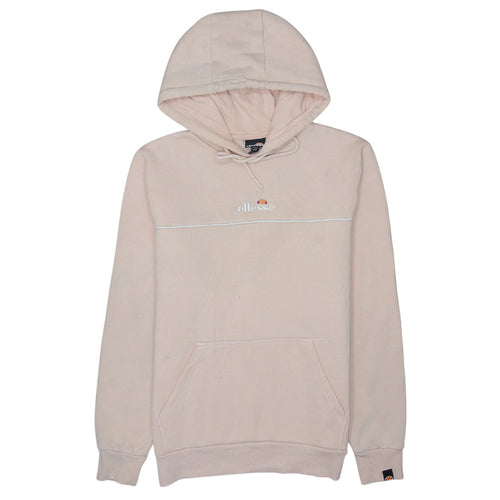 Ellesse Womens Beige Pullover Hoodie Medium Cotton Blend Logo Casual