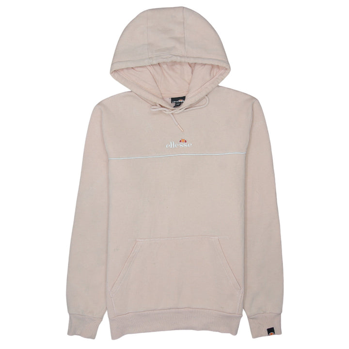 Ellesse Womens Beige Pullover Hoodie Medium Cotton Blend Logo Casual