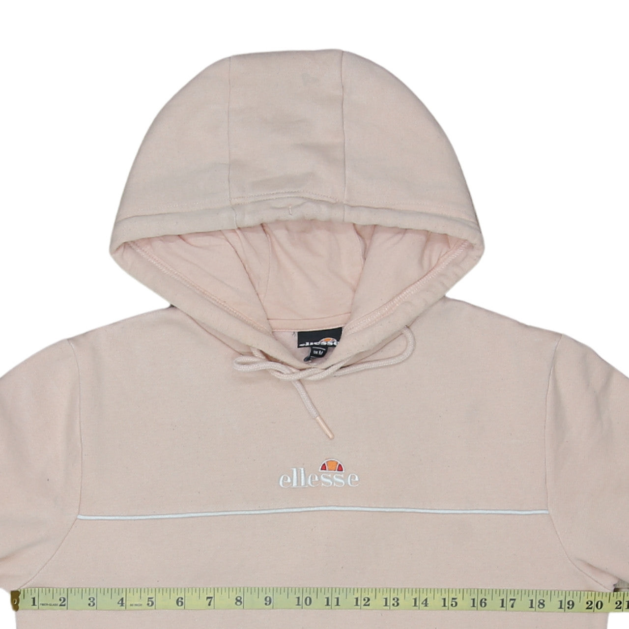 Ellesse Womens Beige Pullover Hoodie Medium Cotton Blend Logo Casual