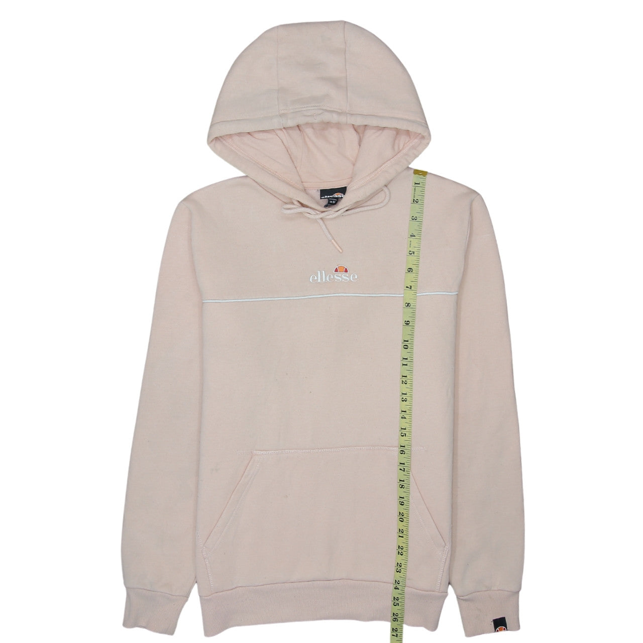 Ellesse Womens Beige Pullover Hoodie Medium Cotton Blend Logo Casual