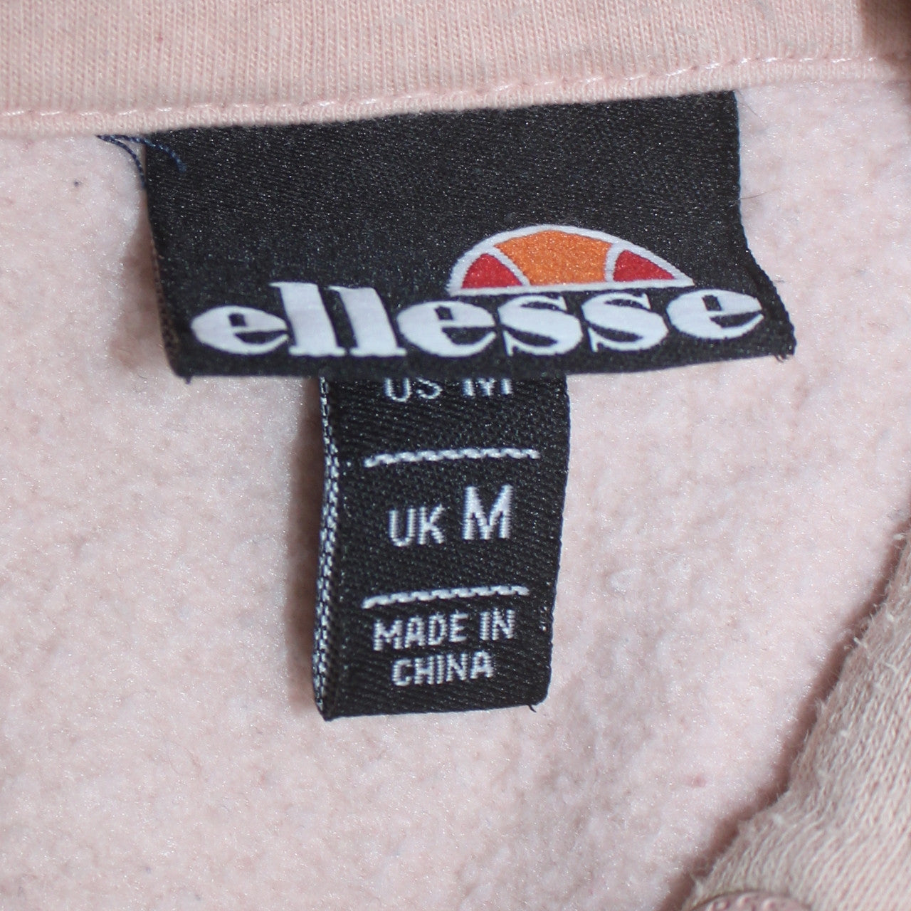 Ellesse Womens Beige Pullover Hoodie Medium Cotton Blend Logo Casual