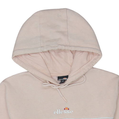Ellesse Womens Beige Pullover Hoodie Medium Cotton Blend Logo Casual