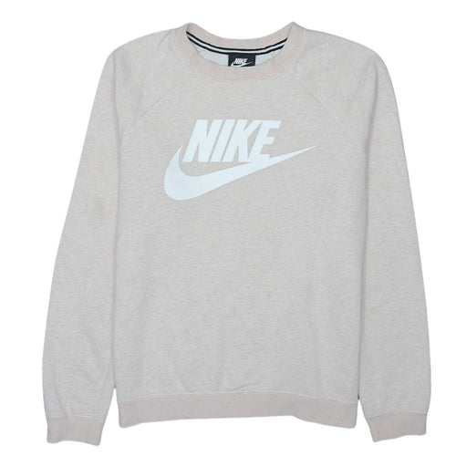 Nike Women Beige Crew Neck Pullover Sweatshirt Medium
