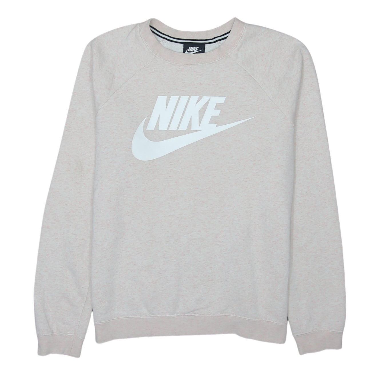 Nike Women Beige Crew Neck Pullover Sweatshirt Medium