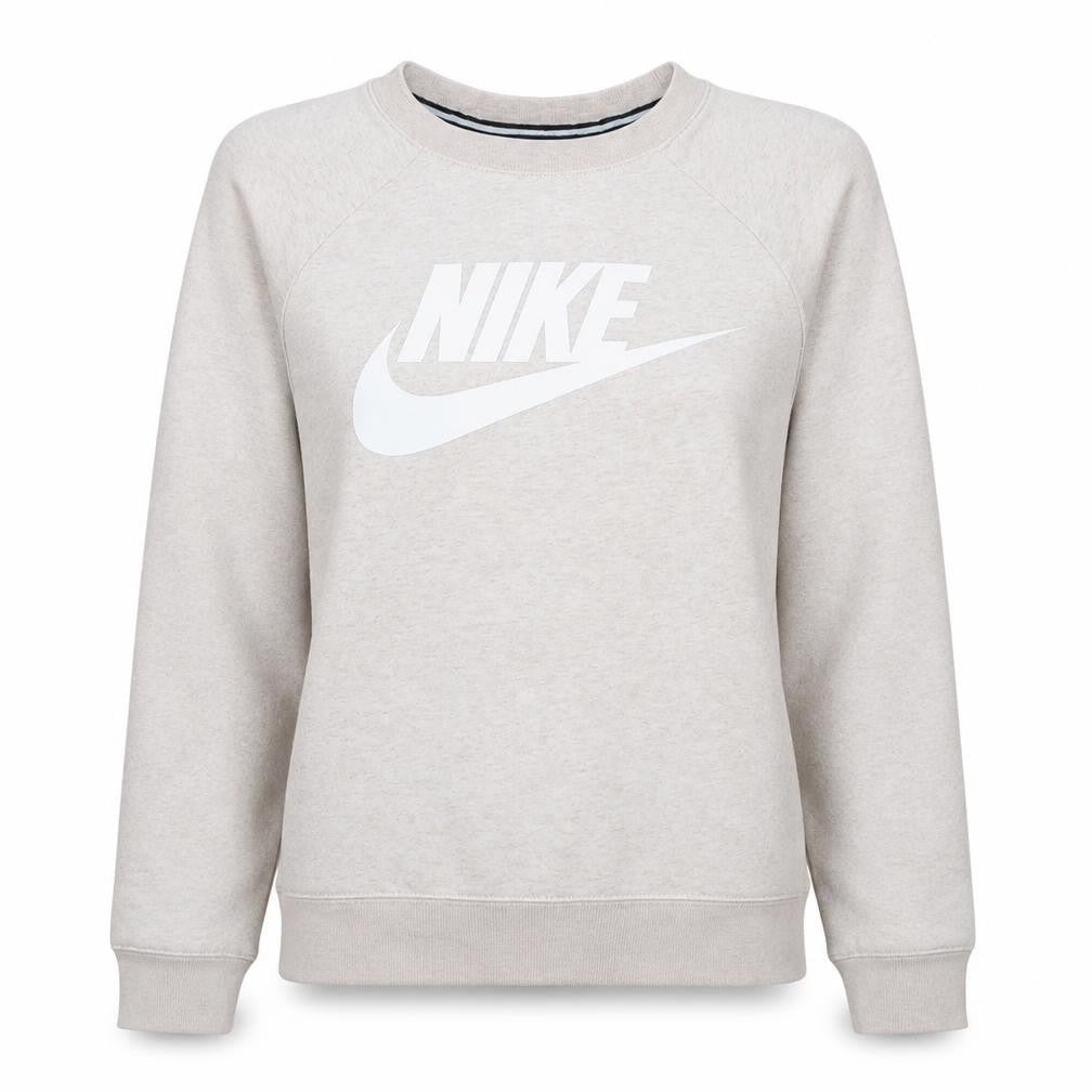 Front view of Nike Women Beige Crew Neck Pullover Sweatshirt Medium