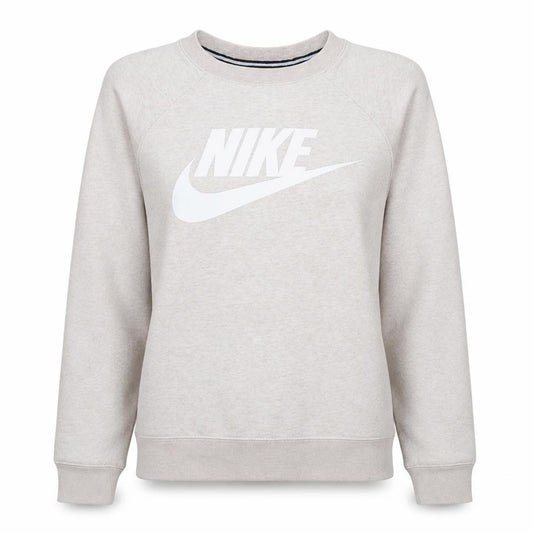 Front view of Nike Women Beige Crew Neck Pullover Sweatshirt Medium