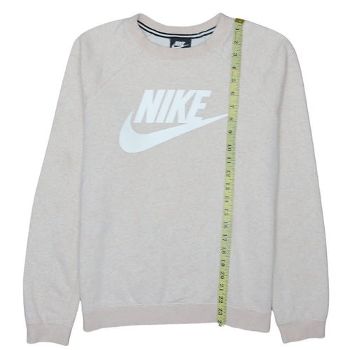 Nike Women Beige Crew Neck Pullover Sweatshirt Medium
