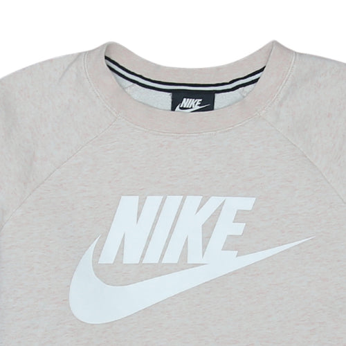 Nike Women Beige Crew Neck Pullover Sweatshirt Medium