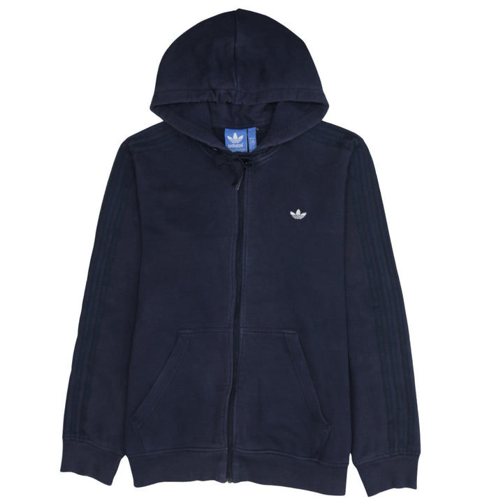 adidas Men's Blue Full Zip Hoodie Size L Classic Fleece Sweatshirt